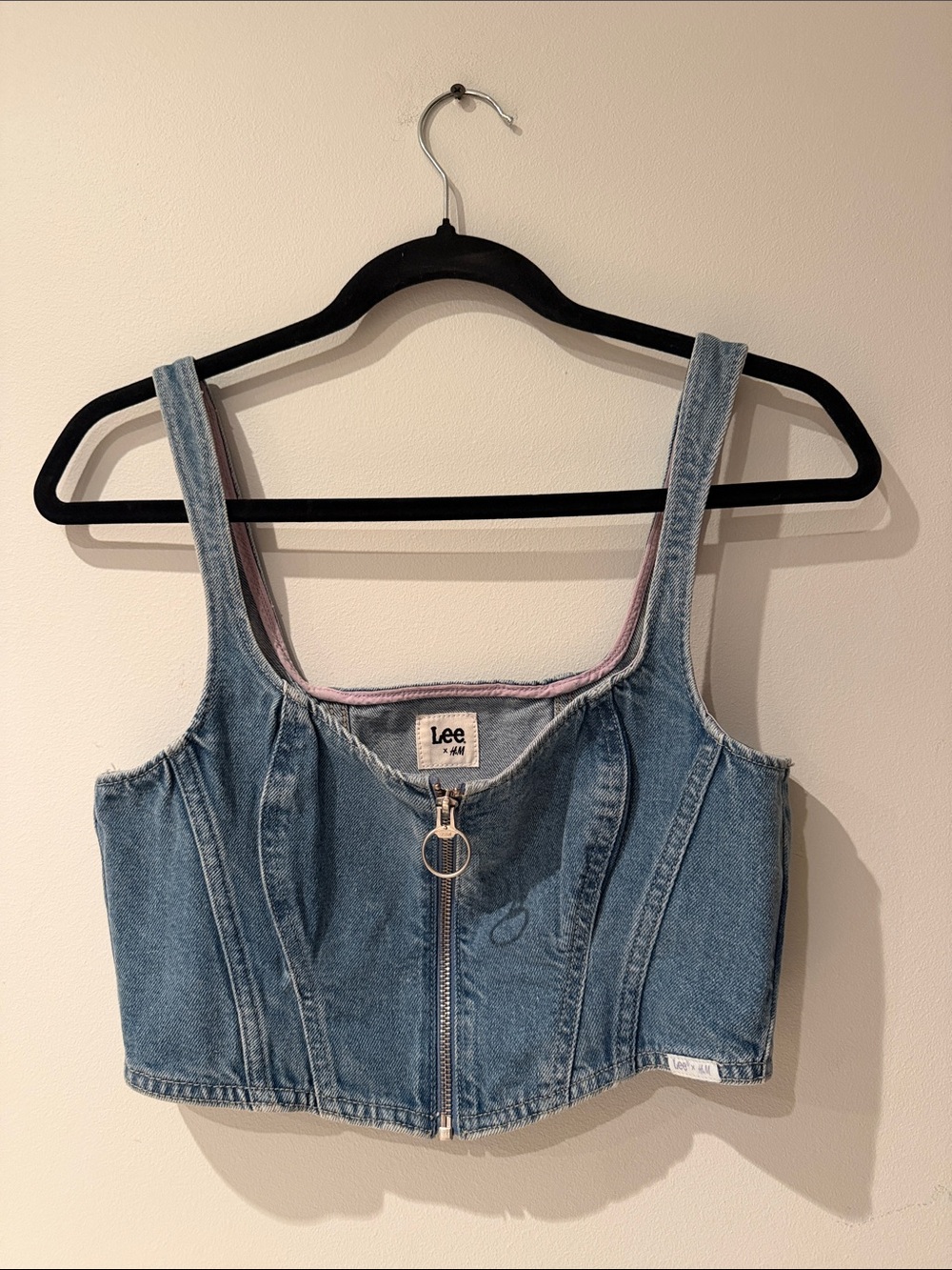 Lee x H&M Blue Denim Zip-Front Bralette